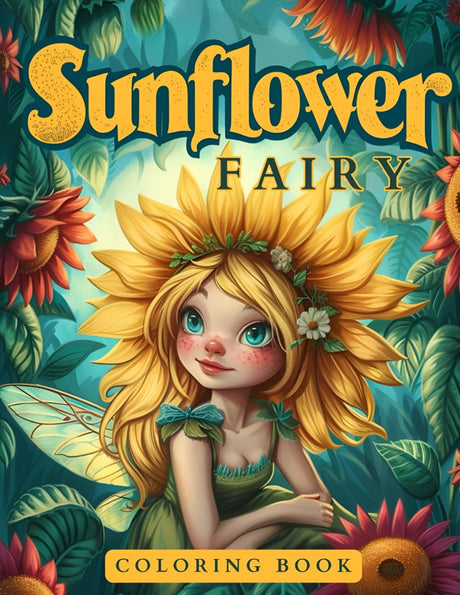 Sunflower Fairy Coloring Book: A Captivating Fantasy Adult Coloring Book - Enchanting Floral Fairies, Relaxing Nature Scenes, and Intricate Designs for Stress Relief Majosta