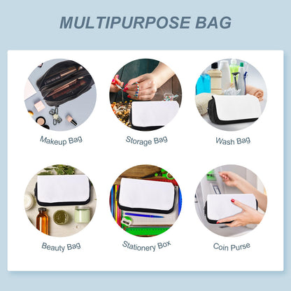 8Pcs Sublimation Makeup Bag Blanks,Sublimation Makeup Bags Bulk Travel Toiletry Bag Cosmetic Bags For Women Heat Transfer Removable Sublimation Bags with Zipper Cosmetic Make Up Bag for DIY Craft