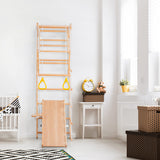 Swedish Climbing Wall for Kids,Jungle Gym for Toddlers,Indoor Playground Climbing Toys for Toddlers, Climber Playset with Slide for Kids, 7-in-1 Toddlers Climber Toys with Swing& Swinging Rings Curtainboro