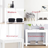 Safdie & Co. - White Console Tables for Entryway, Boho Console Table with Drawer and Shelf, Use As Doorway Table, White Makeup Desk, or Accent Furniture for Decorating Foyer, 12 x 40 x 30 Inches Safdie