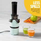 Tasty Slow Juicer, Compact Masticating Juicer with Pulp Separation, Maximum Juice Yield for Fresh, Nutrient-Rich Drinks, Easy Clean-Up & Compact Design, Aqua Tasty