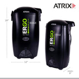 Atrix Ergo Edge Canister Shop Vac - Wall Mounted Garage Vacuum Cleaner with Built-in Dust Bag & Extendable Hose - Compact Black Design 20x9x12 Atrix
