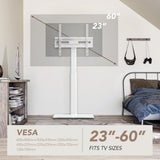 Universal Floor TV Stand with Mount 70 Degree Swivel 9 Level Height Adjustable and Space Saving Design for Most 27 to 65 inch LCD, LED OLED TVs, Perfect for Corner & Bedroom White AX1006TW AX WABER