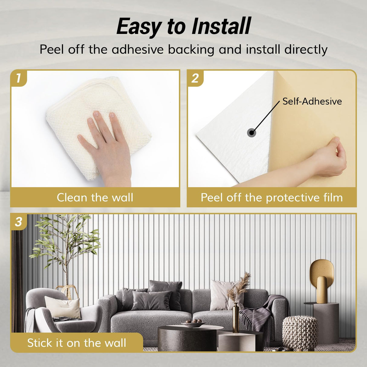 TONOR 8-Pack Bilayer Acoustic Panels Large Self-adhesive, 48” * 24” * 0.72” Adhesive Wall Panel, Large Soundproof Tiles for Echo Absorbtion, Acoustical Barrier of Polyester Fiber, White TONOR