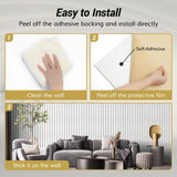 TONOR 8-Pack Bilayer Acoustic Panels Large Self-adhesive, 48” * 24” * 0.72” Adhesive Wall Panel, Large Soundproof Tiles for Echo Absorbtion, Acoustical Barrier of Polyester Fiber, White TONOR