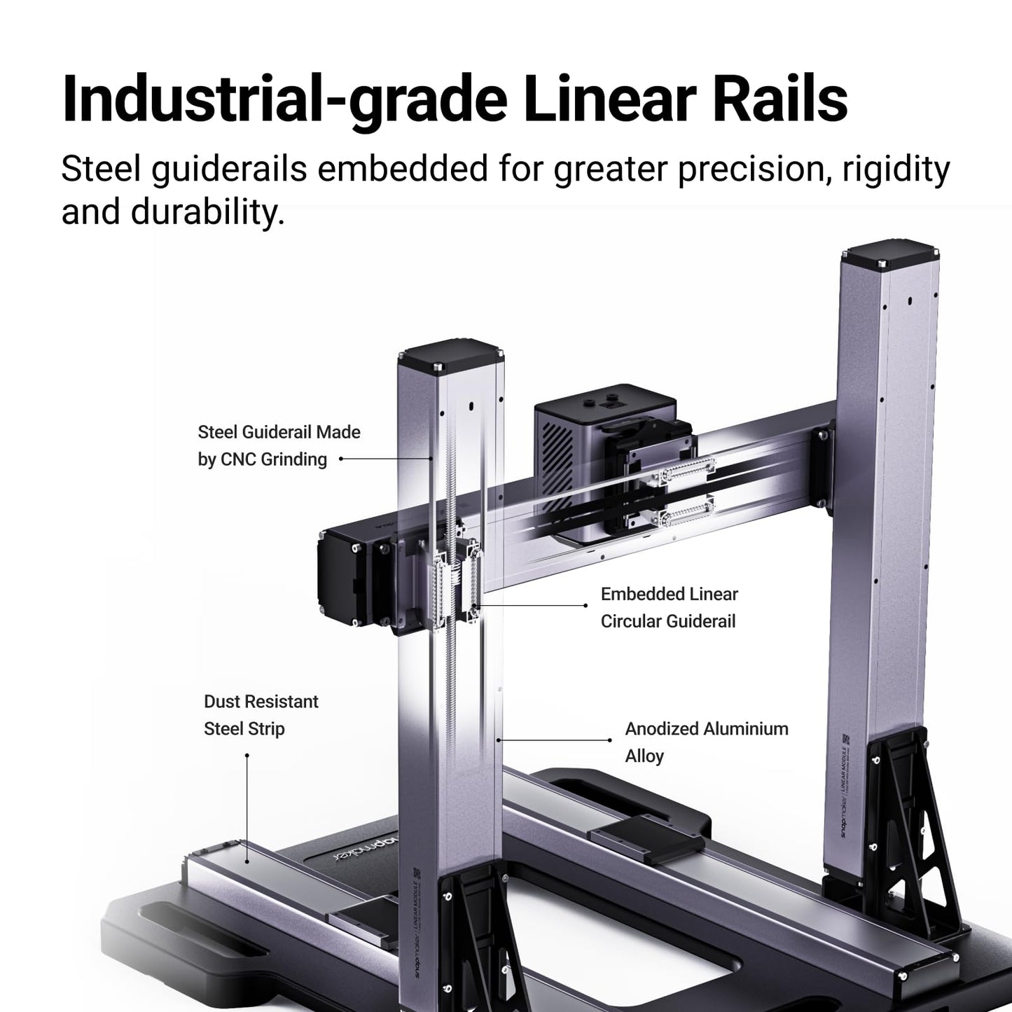 Snapmaker Artisan 3D Printer Dual Extrusion,FDM 3D Printer Industrial-Grade Linear Rails Auto Bed Leveling,15.75"x15.75"x15.75" Large Printing Size,All Metal Design with 7" Touchscreen - WoodArtSupply