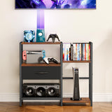 Snughome AV Media Stand, Record Player Stand with Vinyl Storage Holds up to 280+ Albums, Audio Video Rack Album Storage Shelves for Vinyl, Turntable Stand Record Holder Media Console Stereo Cabinet Snughome