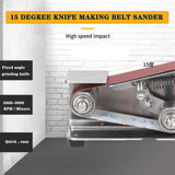 MIZHAO Electric Knife Sharpener Multifunctional - 7 Adjustable Speed Knife Making Belt Grinder Knife Sharpening System - For Hunting, Serrated & Kitchen Knives, Wood, Plastic, Crafts, Silver MIZHAO