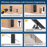 Gyykzz 2 Pack Complete Set Side Mount Stair Cable Railing Post Kits 36", Space-Saving Fascia Mount Stair Railing System Includes 2 Pack Side Mount Posts, 85FT Cable, 20 Cable Tensioners (No Handrail) Gyykzz