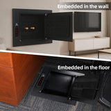 XDeer Hidden In Wall Safes Between Studs with Removable Pegboard,0.405 cuft Hidden Security Floor Safe with Key Lock for Handgun, Jewelry, Passport XDeer