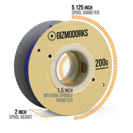 Gizmo Dorks HIPS Filament for 3D Printers 3mm (2.85mm) 200g, White Gizmo Dorks