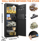 33.46" Tall Fireproof Wall Safes Between the Studs 16" Centers, Heavy Duty Combination Lock in Wall Safe with 3 Removable Shelf, Hidden Safe for Money, Jewelry, Document, Passport Tiskgg