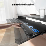 HUANUO 48" x 24" Electric Standing Desk with Large Keyboard Tray(26.7"), Adjustable Height Stand Up Desk for Home Office, 4 Memory Height Settings, 2 Headphone Hooks, Computer Workstation, Black HUANUO