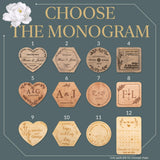 Personalized Wedding Coaster Rustic Decor - Wedding Favors Couple Gifts Wooden Save The Date Monogram Custom Cup Mug - Coasters Ceremony Invitations with Calendar (Hexagon) Enjoy The Wood