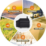NEXCOVER Offset Smoker Cover - 60 Inch Waterproof Charcoal Grill Cover, Outdoor Heavy Duty BBQ Cover, Rip Resistant Smokestack Barbecue Cover for Brinkmann Char-Broil Weber Nexgrill, Black. NEXCOVER