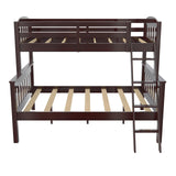 DHP Airlie Espresso Twin-Over-Full Convertible Bunk Bed with Ladder and Guardrails DHP