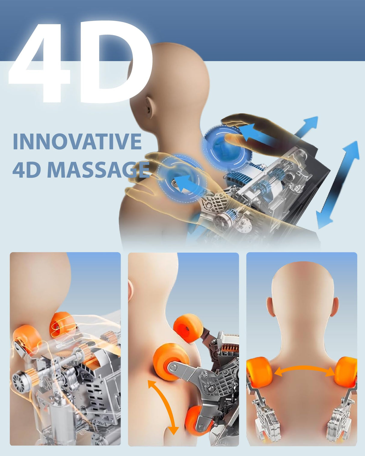 MeitFith 4D Massage Chair: Full Body Zero Gravity Massage Chair Full Body SL Track Chair Massage Black MeitFith