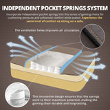 Dowinx Gaming Chair Breathable PU Leather Gamer Chair with Pocket Spring Cushion, Ergonomic Computer Chair with Massage Lumbar Support,Adjustable Swivel Task Chair with Footrest(Brown) Dowinx