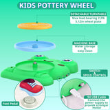 Pottery Wheel for Kids - Complete Pottery Painting Kit Arts and Crafts for Kids Ages 8-12 with 3 Pack Air Dry Clay Art Supplies for Kids Toys Girls Boy Birthday Gift for 6 7 8 9 10 11 12+ Aujazyble