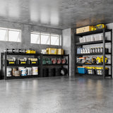 SYLOUGH 5 Tier Metal Shelving Unit, 84" H x 47.24" W x 23.62" D, 3000LBS Adjustable Storage Shelves, Heavy Duty Garage Shelves for Warehouse, Basement, Kitchen, Pantry, Living Room, Office SYLOUGH