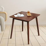 OGMILL 27.6" Small Dining Table Square for 2, Kitchen Dinner Table Rustic Space-Saving Dining Table Mid Century Modern Table with Solid Wood Leg for Small Spaces (Walnut) OGMILL
