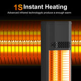 BIESQYA Outdoor Patio Heater with 9 Heat Levels,Space Heater for Garage Backyard Room Indoor,1500W Fast Electric Infrared Heater,9H Timers,Waterproof,Child Lock BIESQYA