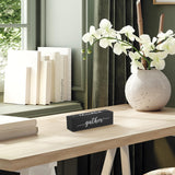 Jetec Four Sided Inspirational Block Sign Rustic Wooden Blessed Gather Thankful Grateful Sign Tabletop Block Decor for Office Home Farmhouse Tabletop, Bookshelf, Tiered Tray Decor (Black) Jetec