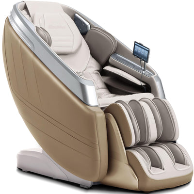 iBooMas P03 2025 4D Zero Gravity Massage Chair,APP Control Massage Chairs Full Body with SL Track,Touch Screen Navigation,Yoga Stretch,Foot Roller,Heat,Airbags,Wireless Charger (Beige)