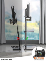 Universal Floor TV Stand with Mount 80 Degree Swivel Height Adjustable and Space Saving Design for Most 27 to 65 inch LCD, LED OLED TVs, 2 Shelves Perfect for Corner & Bedroom HT2002B Hemudu