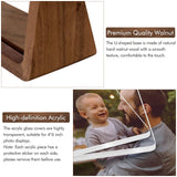 Mixoo Picture Frame 2 Pack - Rustic Wooden Photo Frames with Walnut Wood Base and High Definition Break Free Acrylic Glass Covers for Tabletop or Desktop Display (4x6 inch, Vertical + Vertical) Mixoo