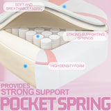 Vonesse Pink Gaming Chair for Adults,Girls Computer Chair with High Back,Big and Tall Gaming Chairs with Footrest and Massage,Reclining Gamer Chair(White/Pink) Vonesse