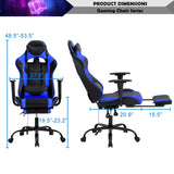 Gaming Chair, Height Adjustable Swivel Rolling Chair with Headrest Footrest and Massage Lumbar Support, PU High Back Ergonomic PC Chair for Office or Gaming, Office Gaming Chair Haiput Wam