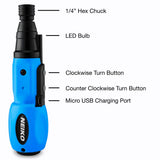 NEIKO 10577A Cordless Power Screwdriver | 1/4” Hex Auto-Lock Safety Chuck | Includes Phillips and Flathead Bit | USB Rechargeable Lithium-Ion Technology | Auto and Manual Mode NEIKO
