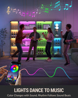 Glass Display Cabinet with Single Door, 4-Tier Display Case with Adjustable Shelves, RGB LED Lights with App & Remote Control, Metal Base Curio Storage Cabinet for Collectibles, Books, Living Room Zephome