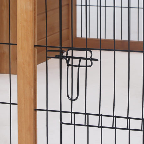 PawHut Rabbit Hutch Bunny Cage with Openable Main House, Indoor Outdoor Waterproof Rabbit House, Guinea Pig Cage for Small Animals with Three Ventilation Doors, Natural PawHut