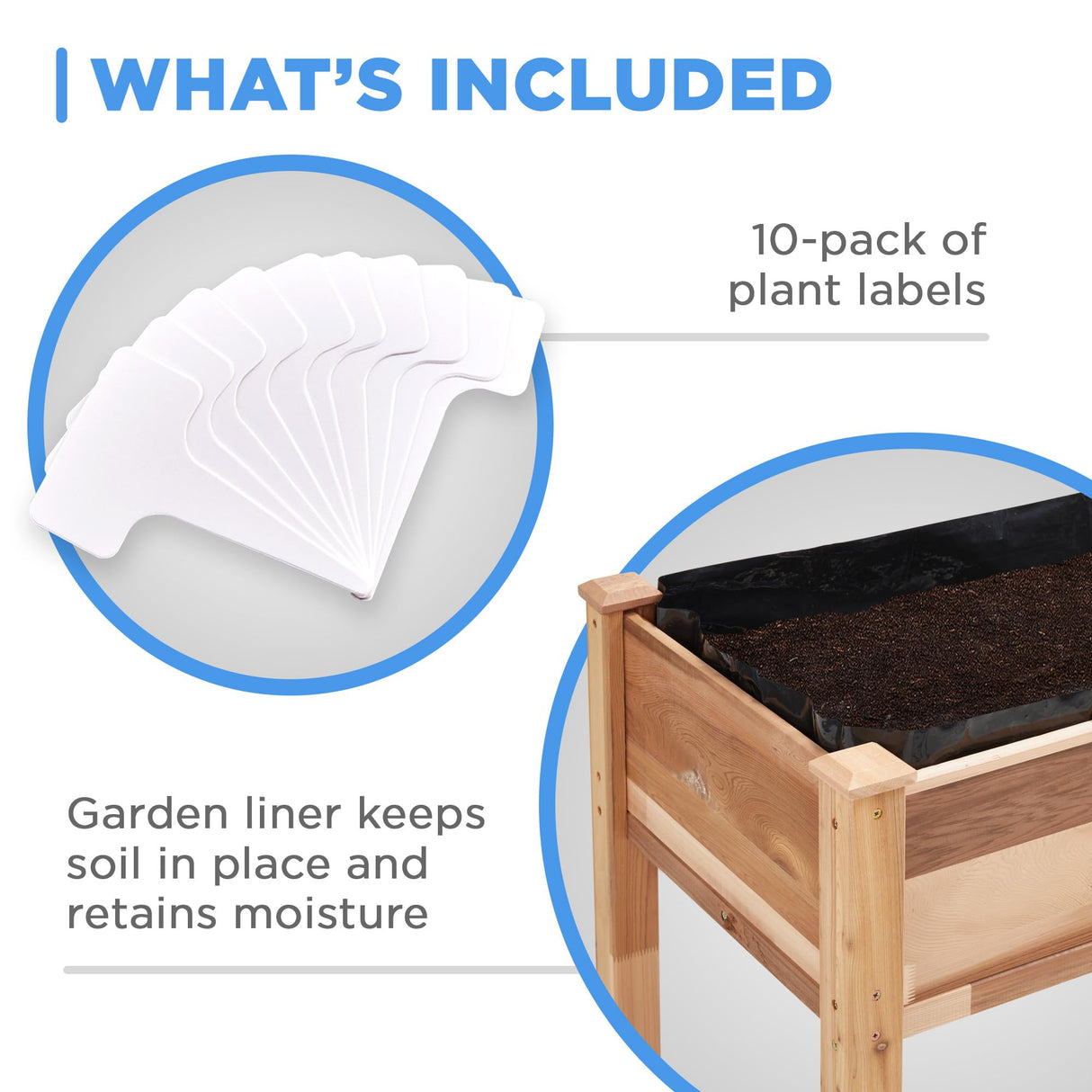 Jumbl Raised Canadian Cedar Garden Bed | Elevated Wood Planter for Growing Fresh Herbs, Vegetables, Flowers, Succulents | 72x23x30” Jumbl