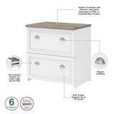 Bush WC53681-03 2-Drawer Lateral File Cabinet Ltr/Lgl Shiplap Gray/Pure White 29.57-Inch Bush Business Furniture