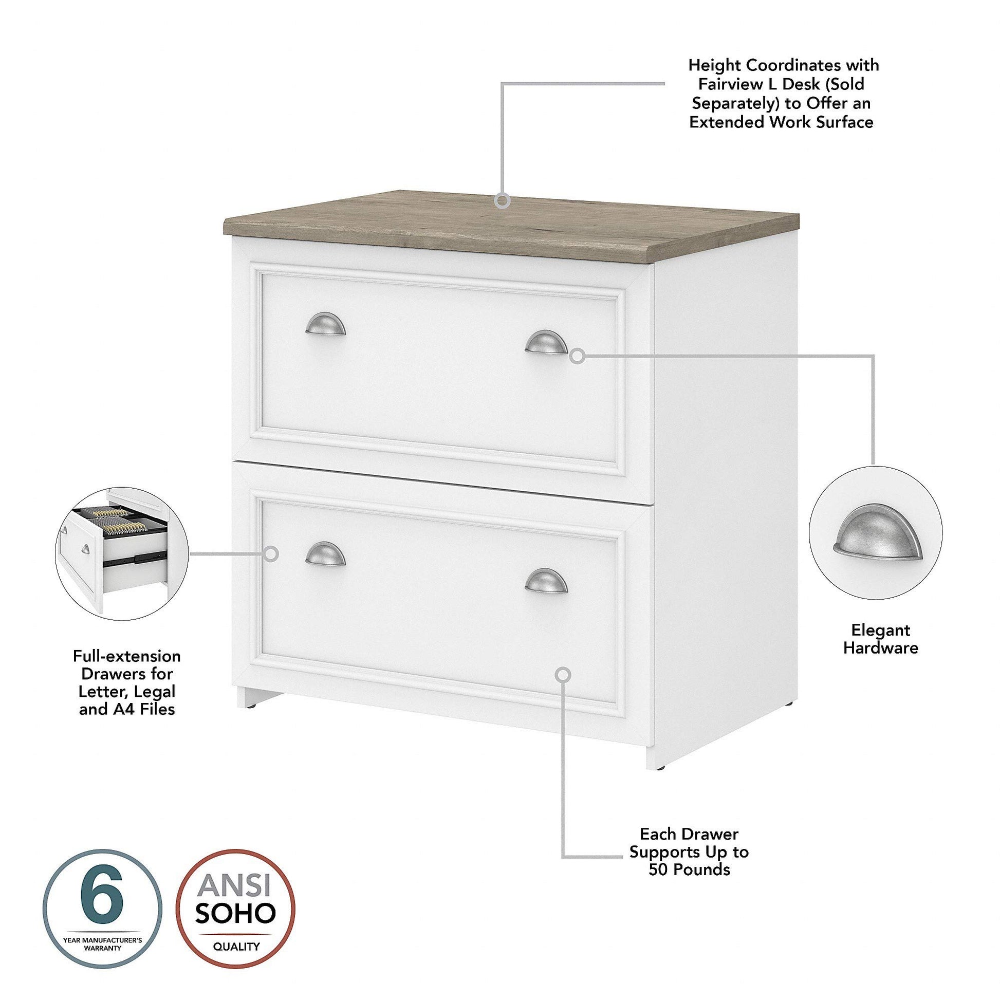 Bush WC53681-03 2-Drawer Lateral File Cabinet Ltr/Lgl Shiplap Gray/Pure White 29.57-Inch - WoodArtSupply