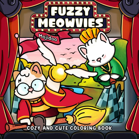 Fuzzy Meowvies: Cozy and Cute Coloring Book for Adults and Teens with Cinema-Inspired Cat Friends, Bold Simple Easy Animal Designs for Stress Relief Relaxation Books (Meowvies Coloring) WoodArtSupply