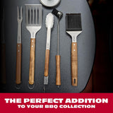 BBQ-AID Basting Brush - For Marinating, Glazing, Seasoning - Bbq Silicone Brush Cooking, Baster for Cooking Brush - Premium Wood Handle, Stainless Steel Core and Silicone Bristles for Easy Cleaning BBQ-Aid