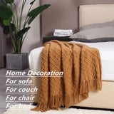 CREVENT Home Farmhouse Decor Rustic Couch Sofa Chair Bed Throw Blanket, Soft Warm Light Weight for Travelling in Spring Summer (50''X60'' Brown) CREVENT