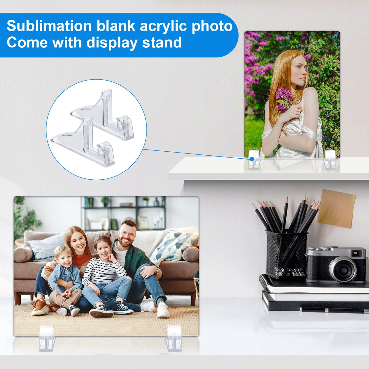 Aulsetch Sublimation Acrylic Blanks Photo Plaque 2 Pack 5.9X7.8 Inch Aulsetch