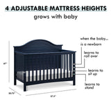 Carter's by DaVinci Nolan 4-in-1 Convertible Crib in Navy, Greenguard Gold Certified DaVinci