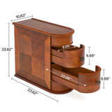 Tribesigns Solid Wood End Table, 2-Drawer Narrow Side Table Slim Chair Side Table, No Assembly Required, Finished Back, Walnut Tribesigns