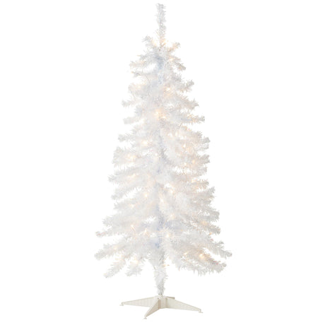 National Tree Company Pre-Lit Artificial Christmas Tree, White Tinsel, White Lights, Includes Stand, 4 feet National Tree Company