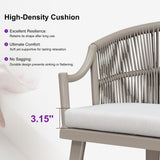 PURPLE LEAF 9 Pieces Outdoor Dining Set All Weather Wicker Patio Dining Set with Rectangular Aluminum Table and Modern Armrest Dining Chairs for Garden Deck Backyard Kitchen, Champagne PURPLE LEAF