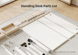 Claiks Standing Desk with Drawers, Electric Adjustable Standing Desk Adjustable Height, Sit Stand Up Desk with Storage Shelves & Wheels, 55 Inch White Claiks