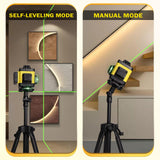 EODOJU Laser Level, 4 x 360° Laser Level with Tripod, Self Leveling Laser Level 4D Green Lazer Level 16 Lines Laser Level 360 Self Leveling for Construction, Picture Hanging, Floor Tile, Renovation EODOJU