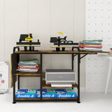 PUNCIA Large 3 Tier DIY Heat Transfer Press Machine Stands Heavy Duty Workbench with Folding Working Table for Sublimation Transfer Machine Metal Shelf Storage Organization PUNCIA