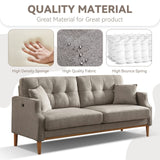 Plococo 70" Sofa, Mid Century Modern 3 Seat Sofa Couch, Comfort Experience Loveseat with Thick Cushions,Waterproof Fabric and USB Port, Beige Grey Plococo